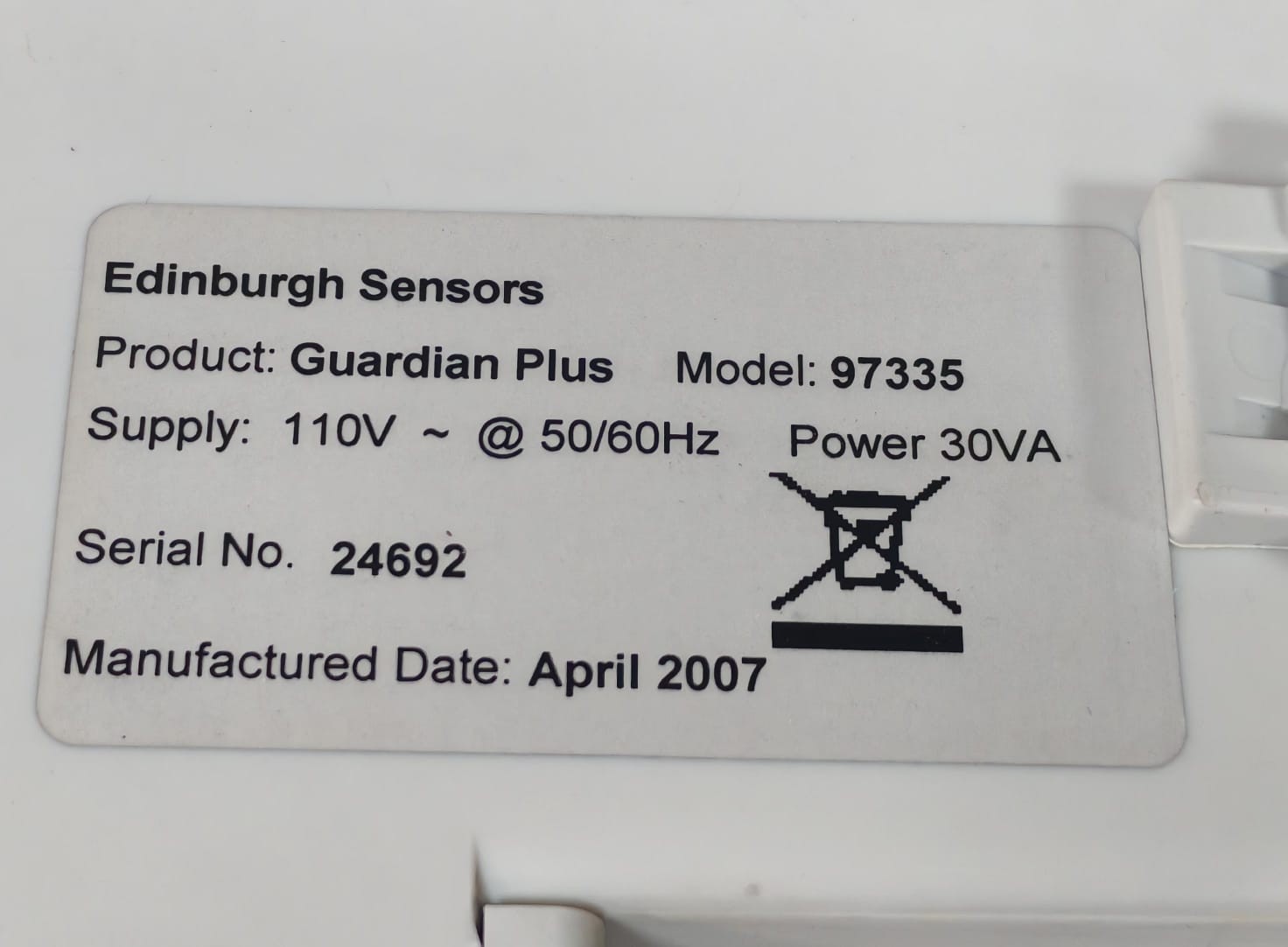 GUARDIAN PLUS 97335 96.61.29.601.9 GUARDIAN PLUS 97335 96.61.29.601.9 EDINBURGH SENSOR 110V 7