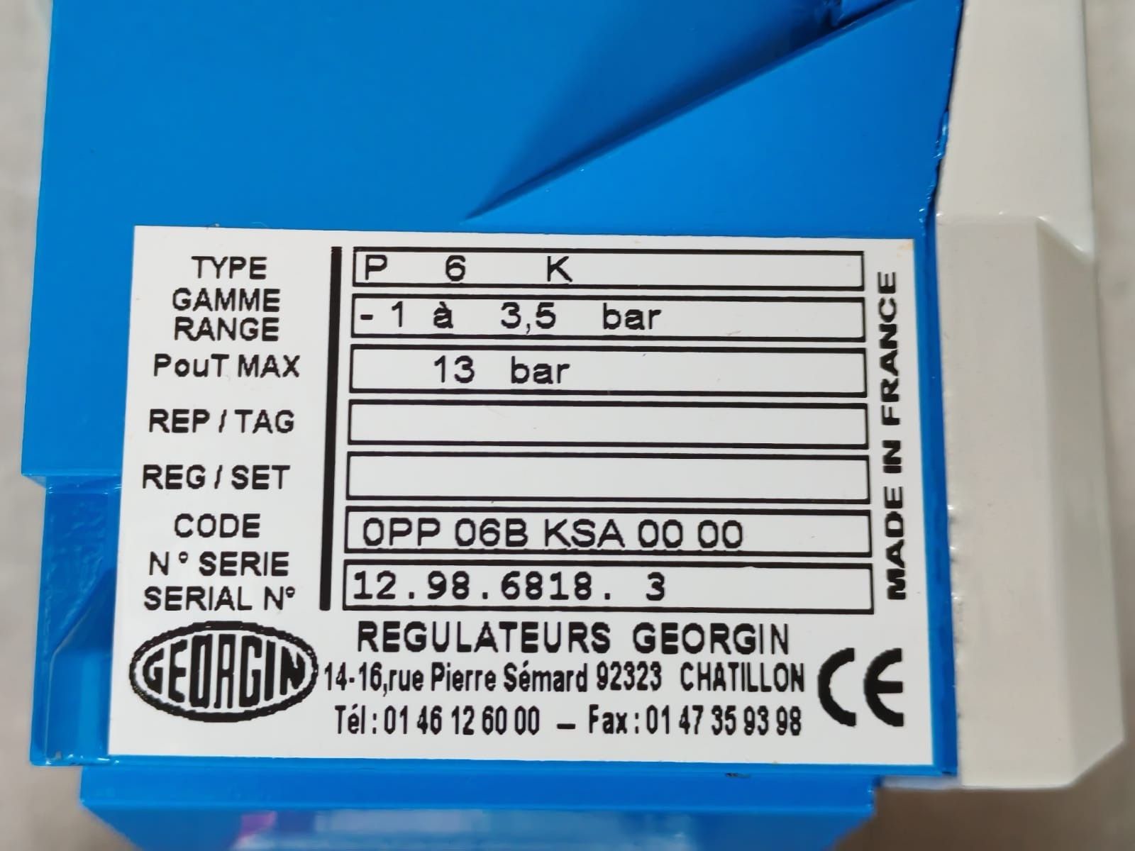 GEORGIN P6K GEORGIN P6K 13BAR PRESSURE SWITCH 2