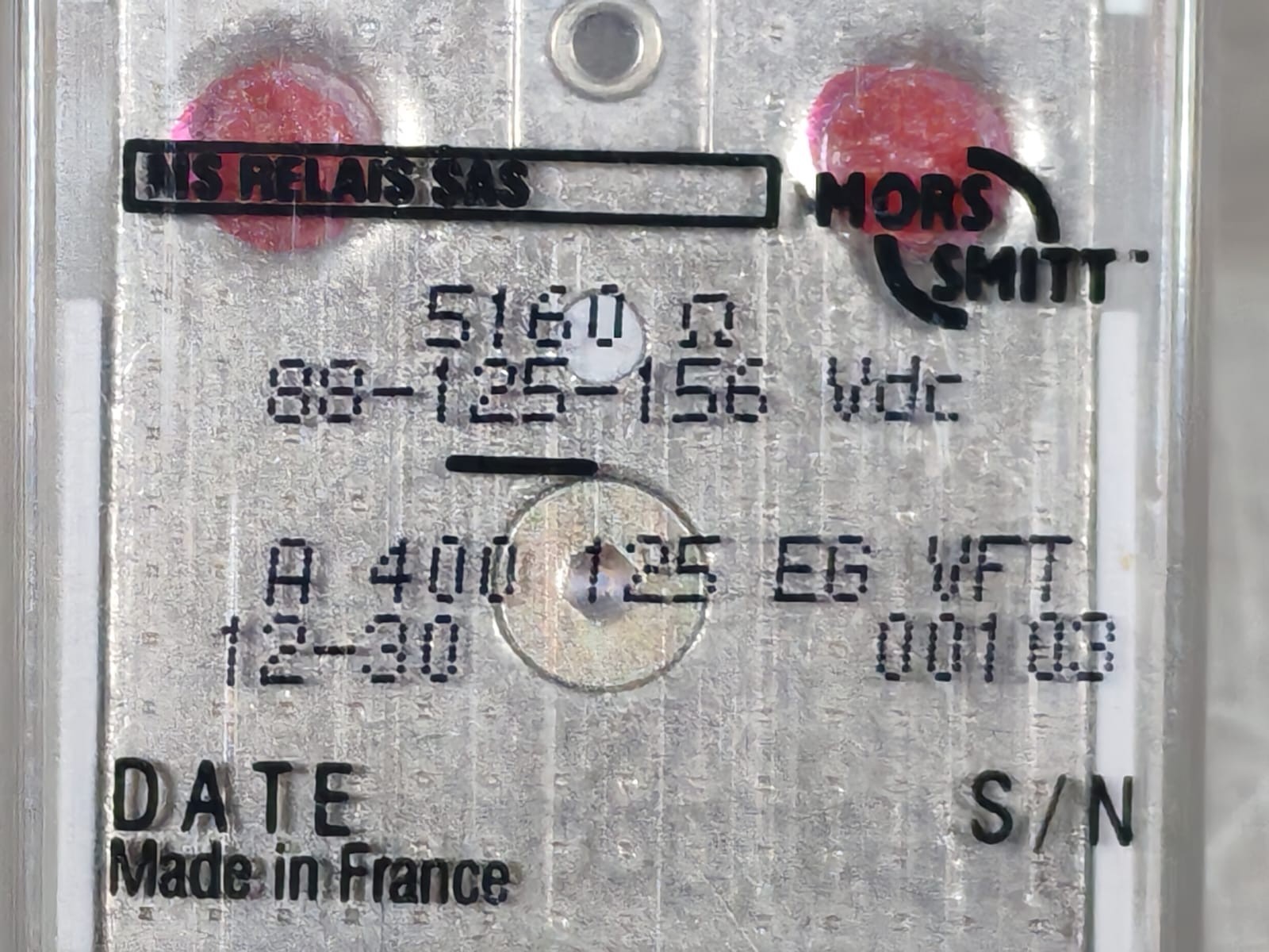 MORS SMITT A 400 125 EG VFT MORS SMITT A 400 125 EG VFT RELAY 8