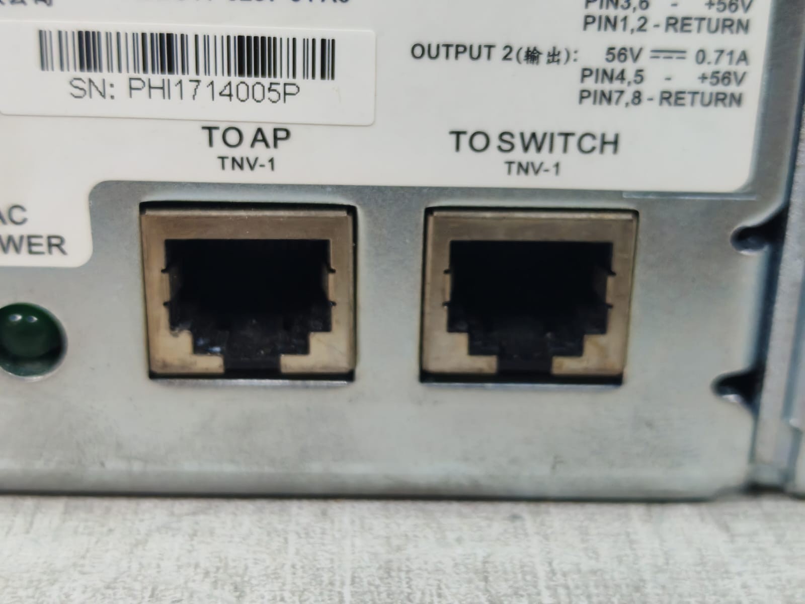 Cisco POE80U-560(G)C-R 341-0257-01 A0 CISCO POE80U-560(G)C-R 341-0257-01 A0 POWER INJECTOR 100-240V 10