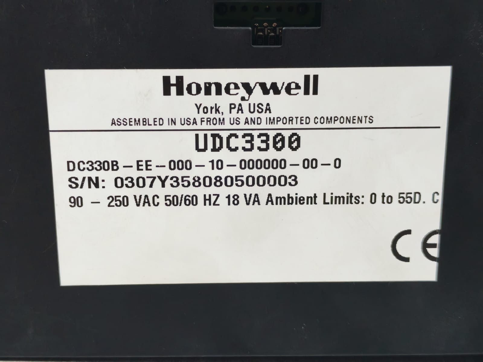 Honeywell UDC3300 HONEYWELL UDC3300 TEMPERATURE CONTROLLER 90-250VAC 5