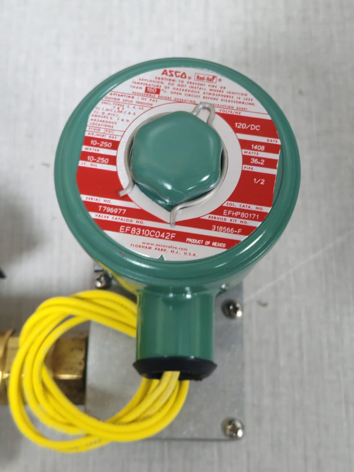 ASCO EF8310C042F / EFHP80171 ASCO EF8310C042F / EFHP80171 120/DC 36.2W VALVE 6