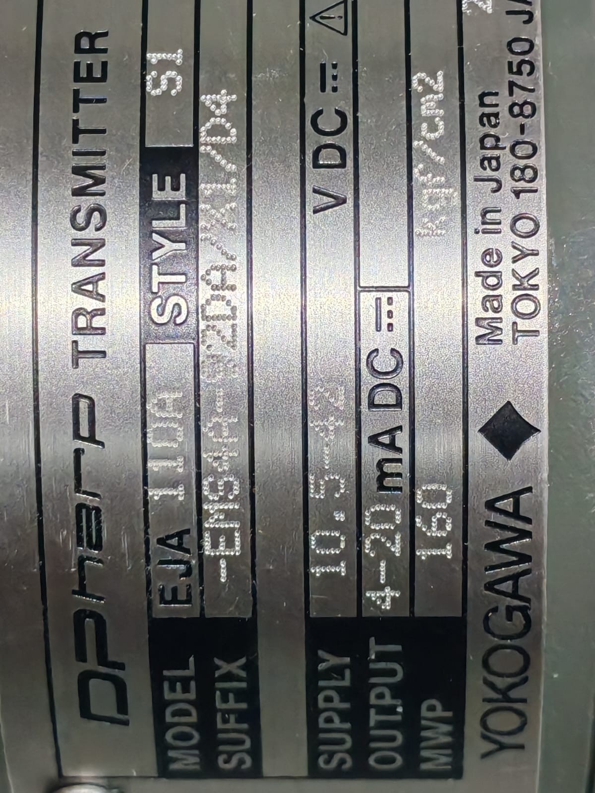 YOKOGAWA EJA 110A S1 YOKOGAWA EJA 110A S1 / EMS4A-92DA/X1/D4 DPharp TRANSMITTER 6