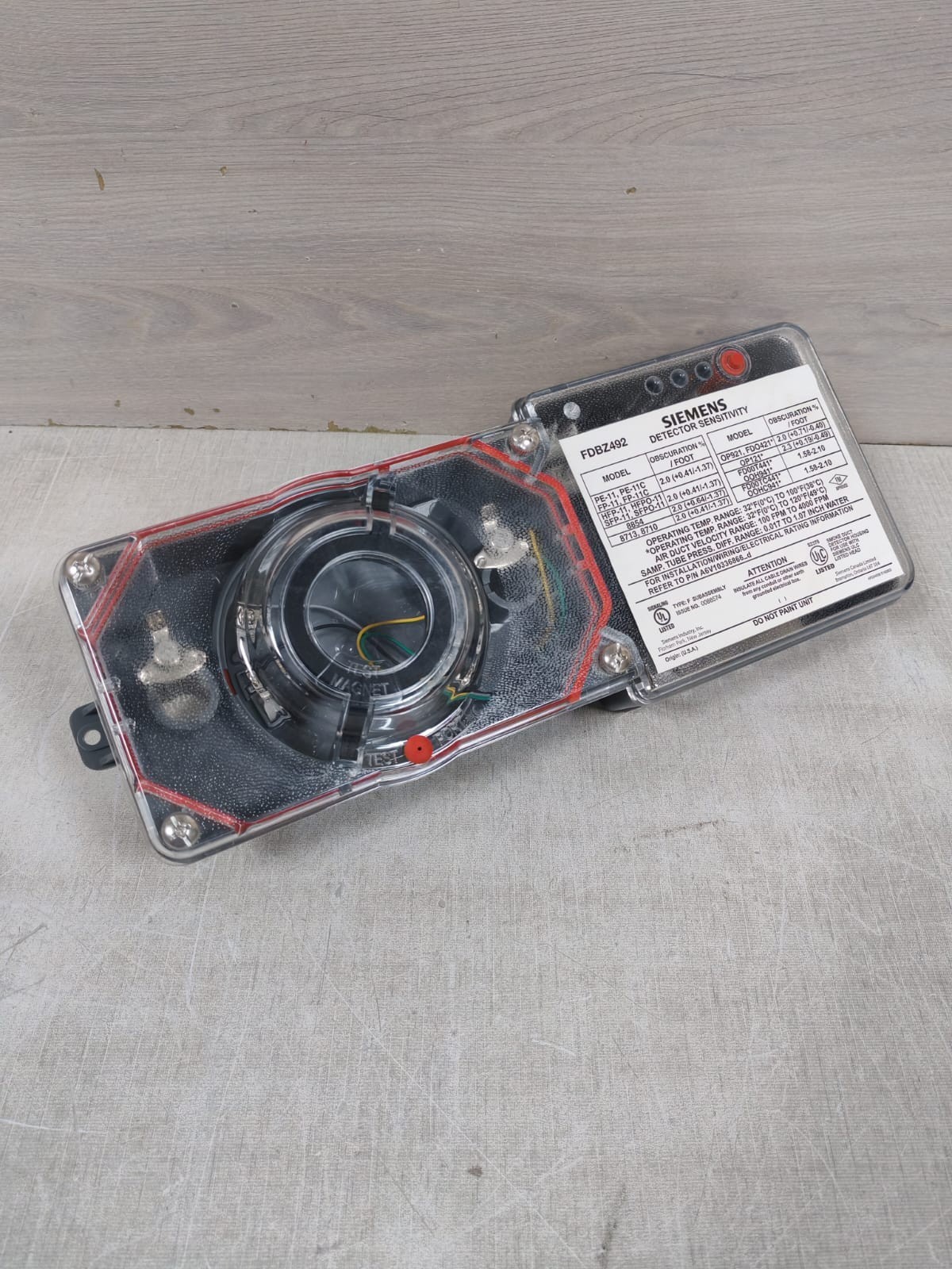 Siemens S54319-B22-A1 / FDBZ492 SIEMENS S54319-B22-A1 / FDBZ492 DUCT SMOKE DETECTOR 2