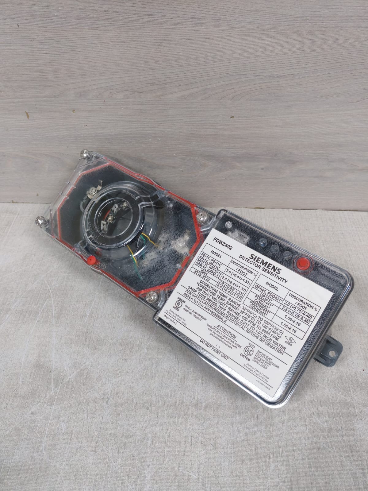 Siemens S54319-B22-A1 / FDBZ492 SIEMENS S54319-B22-A1 / FDBZ492 DUCT SMOKE DETECTOR 3