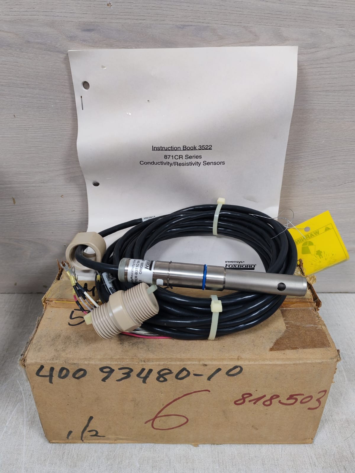 FOXBORO 871CR-B3T1C1A1 CONDUCTIVITY / RESISTIVITY CELL ST A 871CR SENSOR