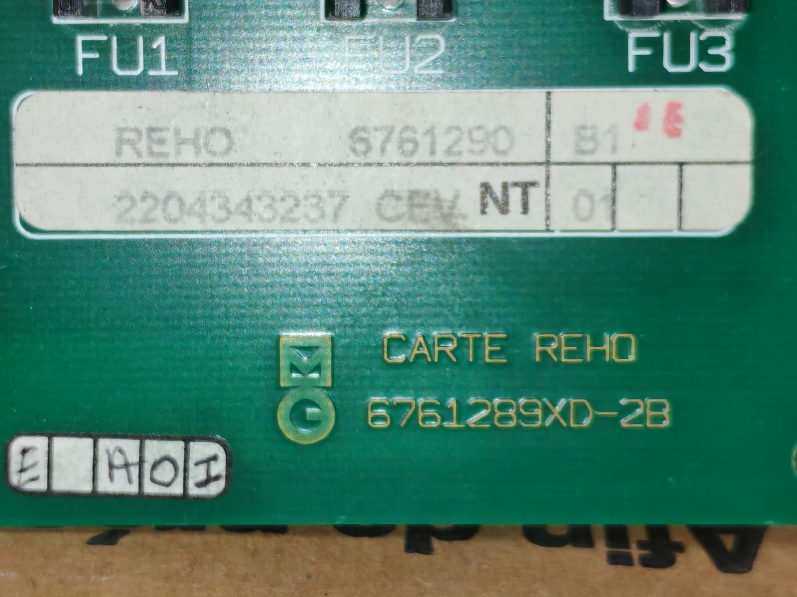 CARTE REHO 6761289XD-2B / 6761289XD-1B / 6761290 / 6761290T CARTE REHO 6761289XD-2B / 6761289XD-1B / 6761290 / 6761290T CIRCUIT BOARD 7