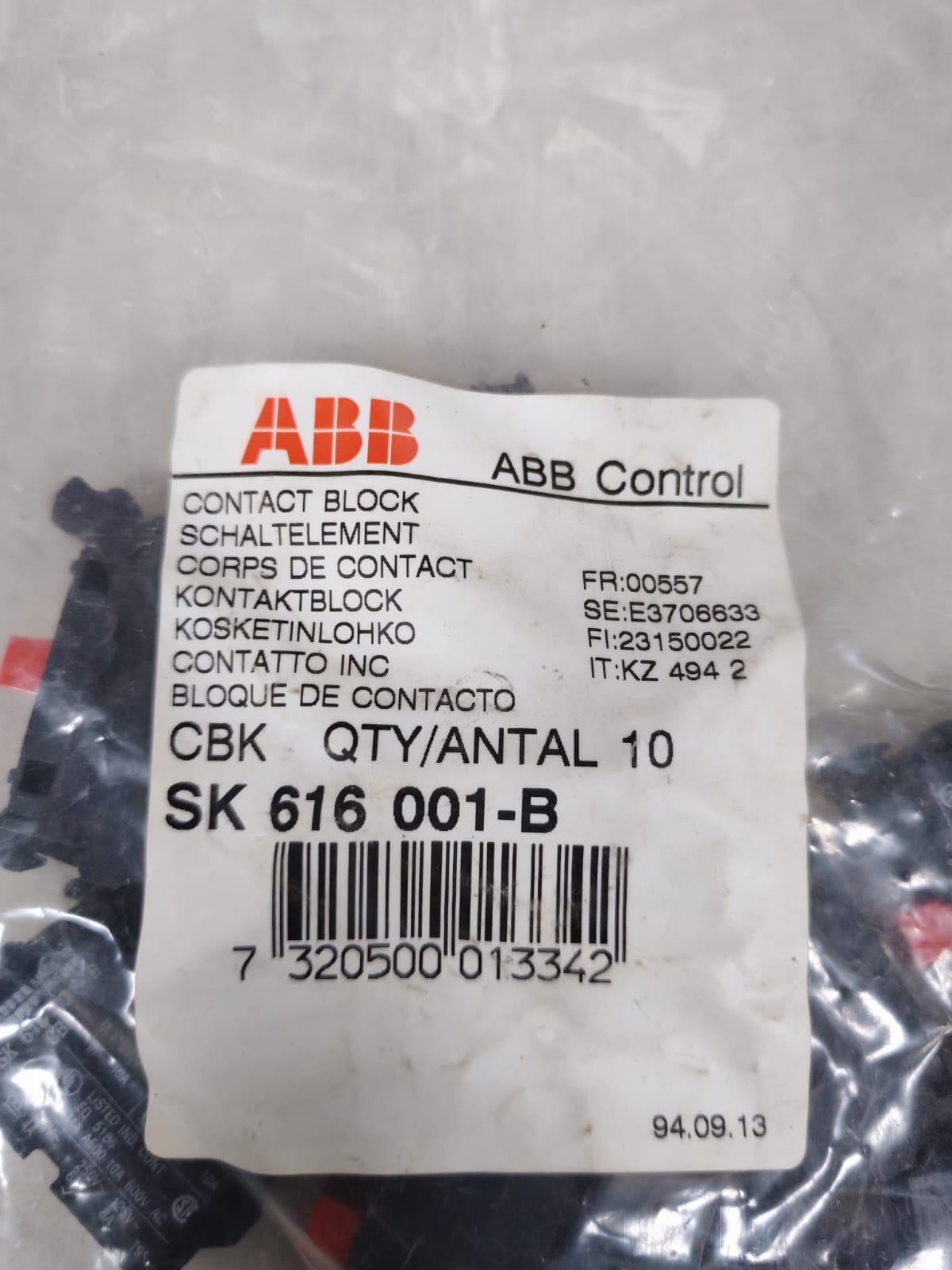 ABB SK616001-B ABB CONTROL SK616001-B CONTACT BLOCK 2