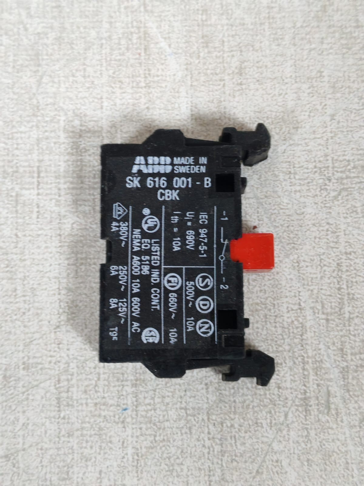 ABB SK616001-B ABB CONTROL SK616001-B CONTACT BLOCK 5