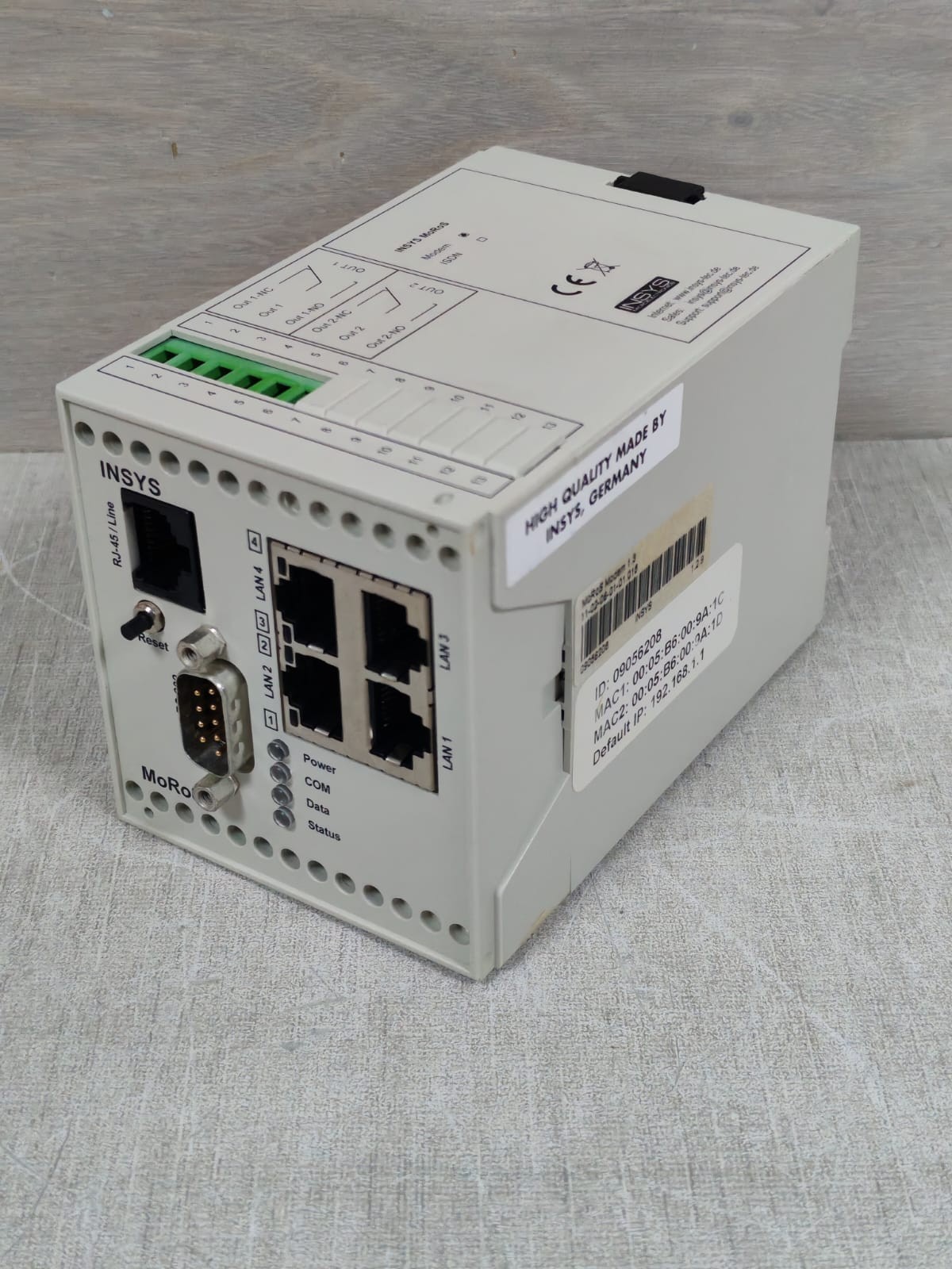 INSYS 11-02-06-01-01-015 INSYS MOROS 11-02-06-01-01-015 MODEM 1.3 4