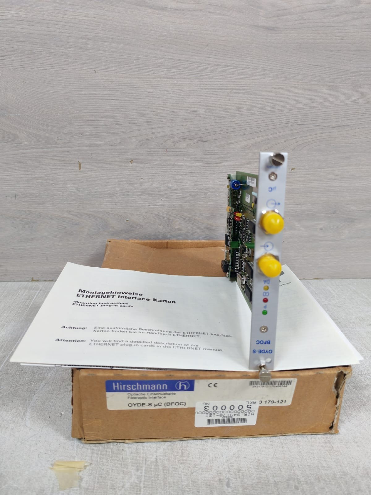 HIRSCHMANN OYDE-S µC (BFOC) 743 536-101 FIBEROPTIC INTERFACE CARD
