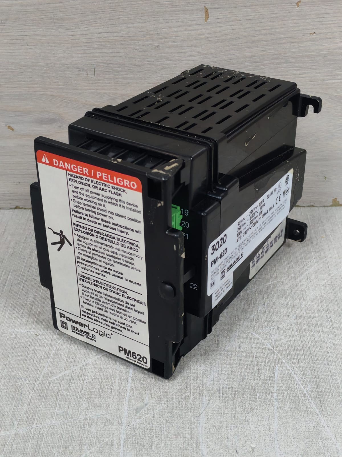 Square D 3020 PM-620 SQUARE D POWERLOGIC 3020 PM-620 POWER METER 90VAC-264VAC 3