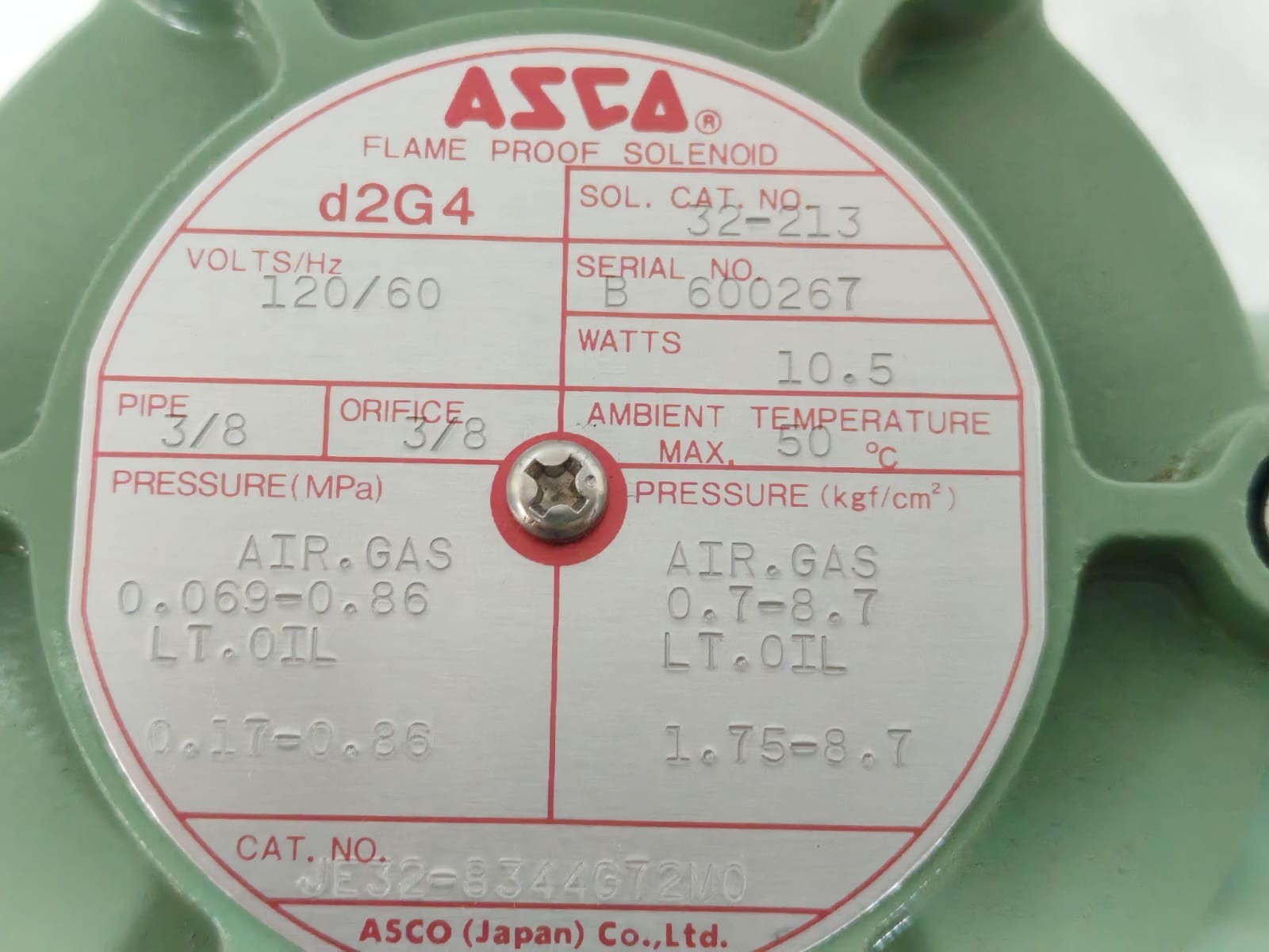 ASCO D2G4 JE32-8344G72M0 ASCO D2G4 JE32-8344G72M0 SOLENOID VALVE 120V/60HZ 2