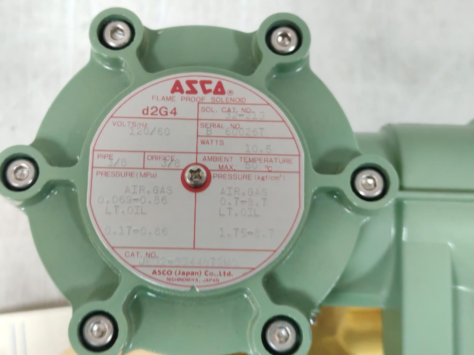 ASCO D2G4 JE32-8344G72M0 ASCO D2G4 JE32-8344G72M0 SOLENOID VALVE 120V/60HZ 3