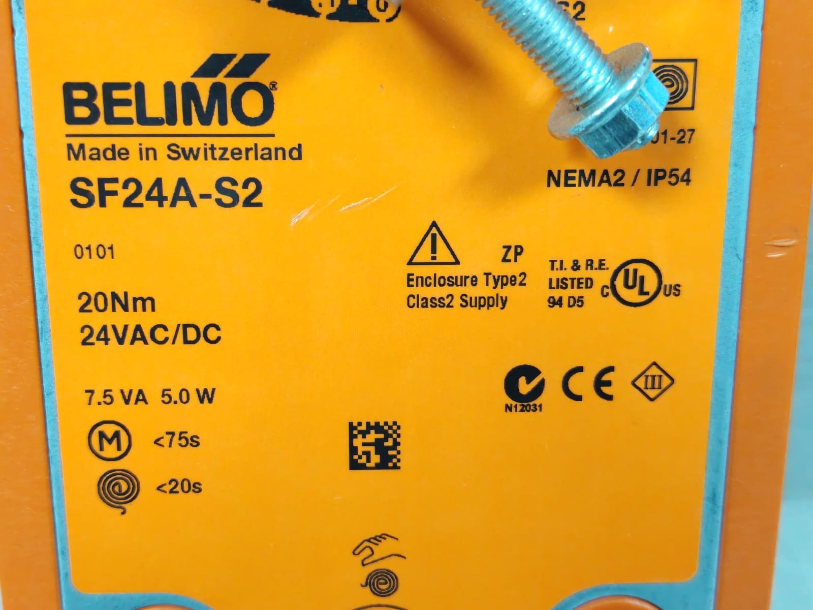 Belimo SF24A-S2 BELIMO SF24A-S2 ROTARY ACTUATOR 24VAC/DC 4