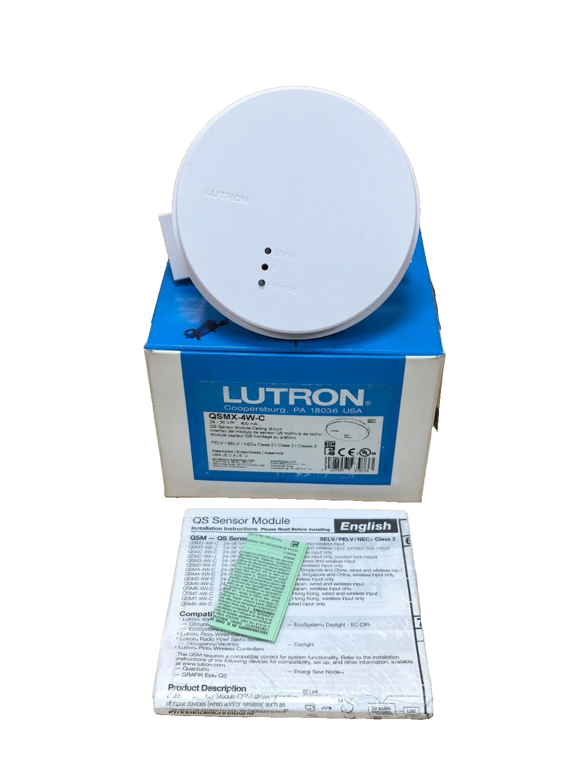 LUTRON QSMX-4W-C QS SENSOR MODULE CEILING MOUNT