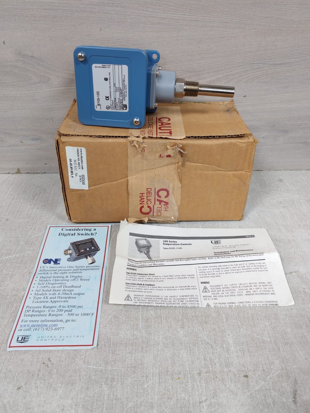 ED ELECTRIC CONTROLS B105-120 TEMPERATURE CONTROLLING 0-225F