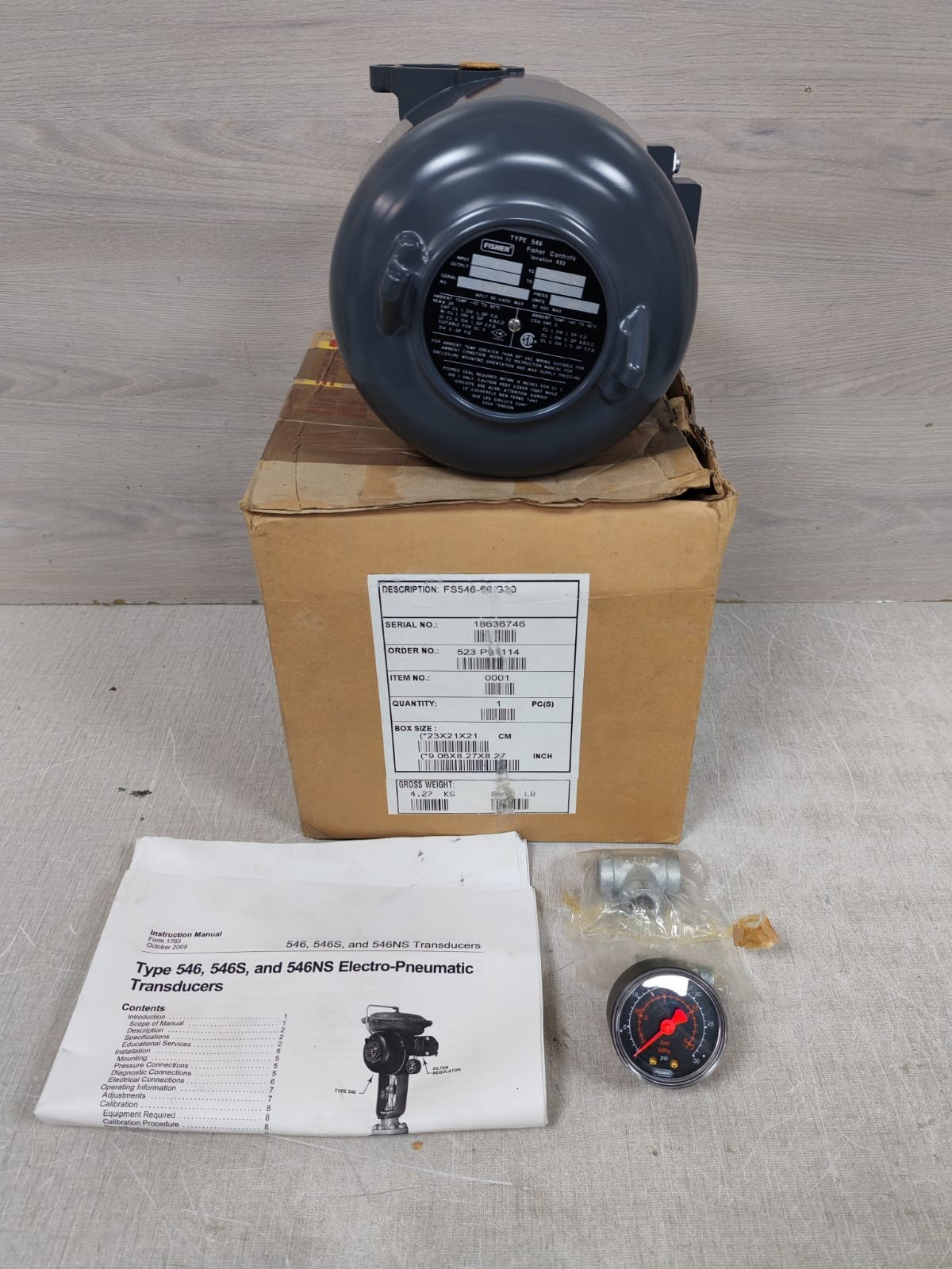 FISHER CONTROLS TYPE 546 ELECTRO-PNEUMATIC TRANSDUCER 20MADC