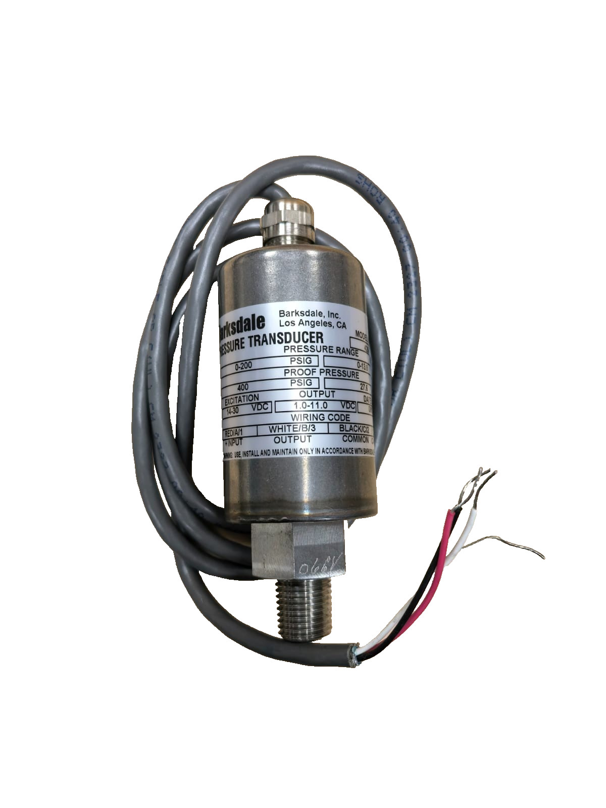BARKSDALE 426H3-06 PRESSURE TRANSDUCER 0-200 PSIG