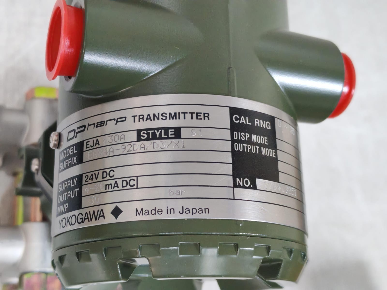 YOKOGAWA EJA430A EAS4A-92DA/D3/X1 STYLE S1 YOKOGAWA EJA430A EAS4A-92DA/D3/X1 STYLE S1 DPHARP TRANSMITTER 24VDC 7