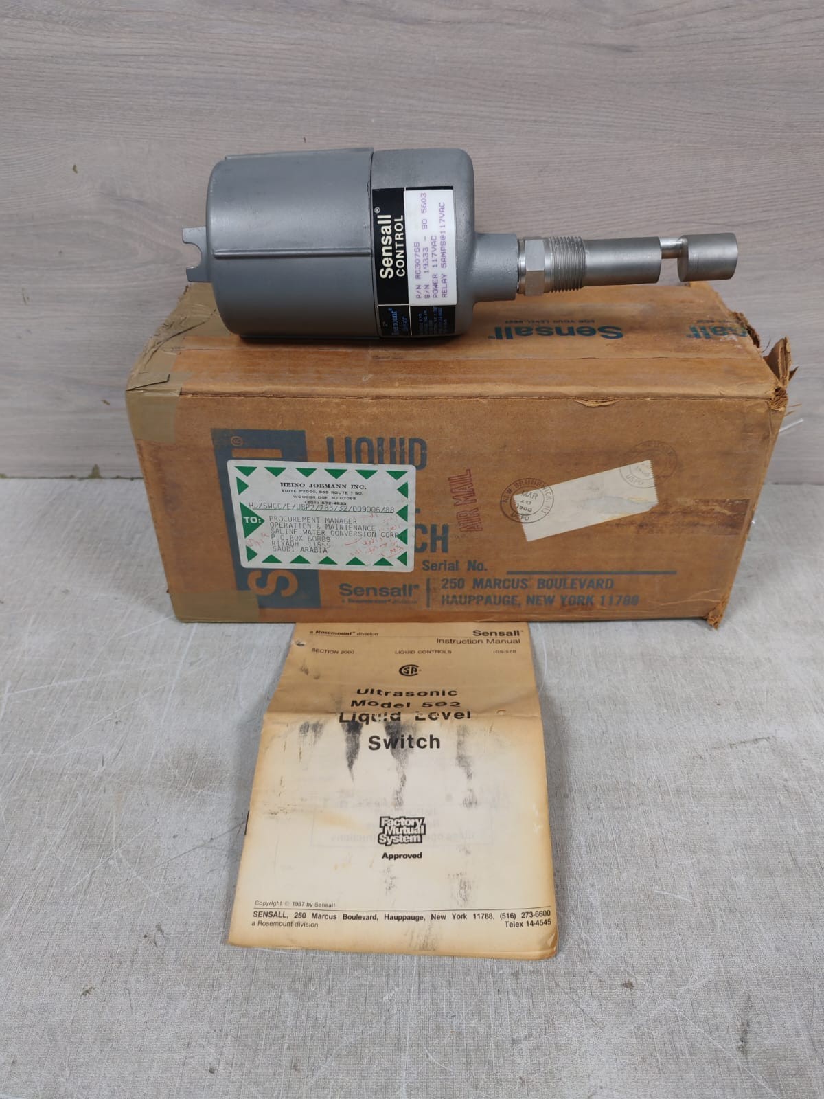 SENSALL CONTROL RC307SS LIQUID LEVEL CONTROL RELAY 117 VAC