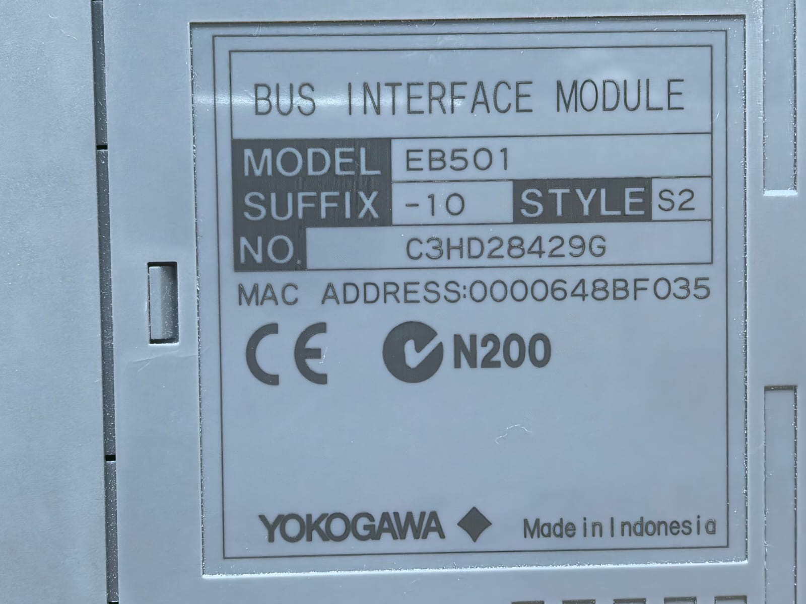 Yokogawa EB501-10 S2 YOKOGAWA EB501-10 S2 BUS INTERFACE MODULE 3