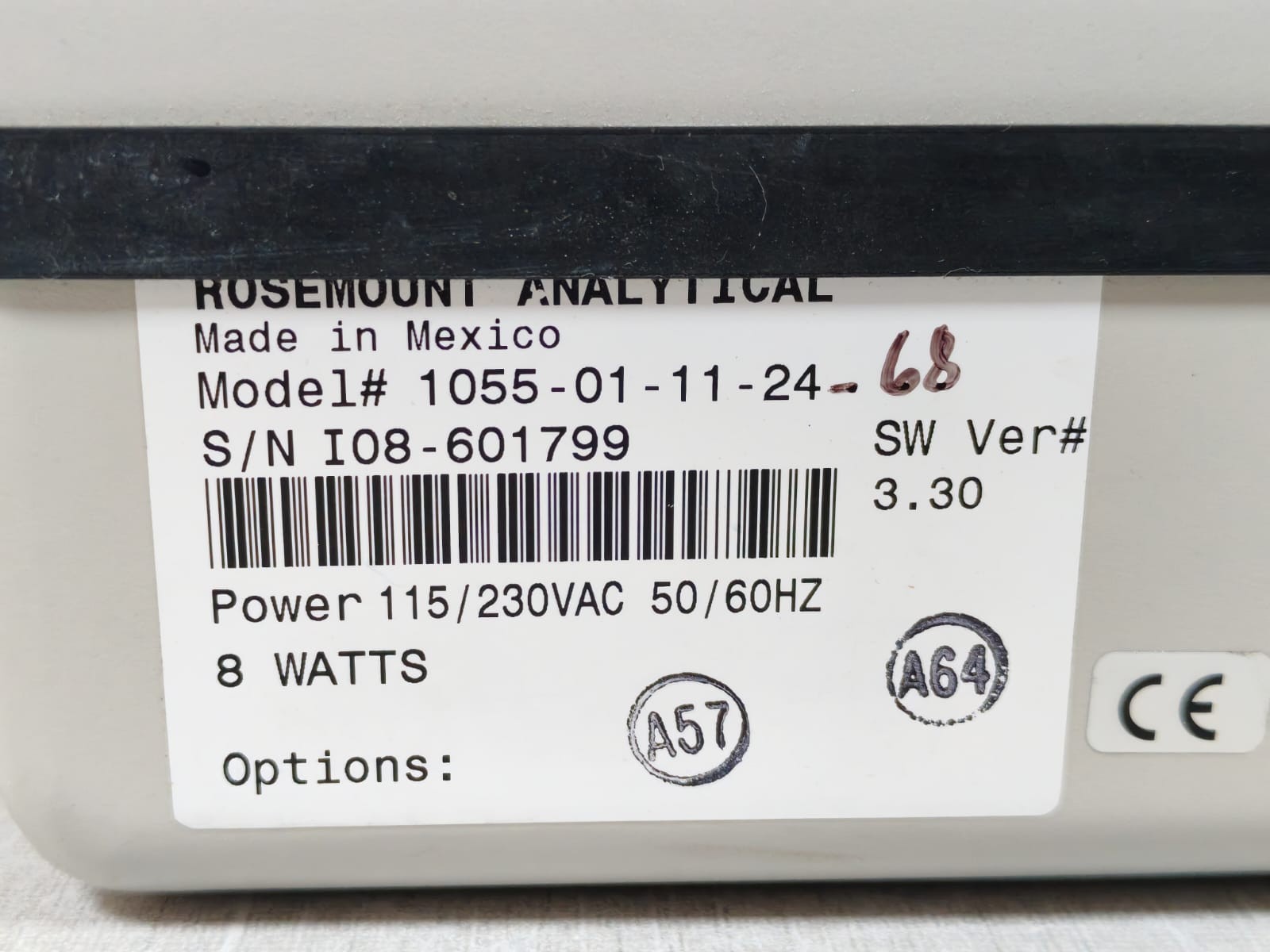 Rosemount II-115 ROSEMOUNT ANALYTICAL 1055-01-11-24-68 S/W VER# 3.30 SOLU COMP II 115/230VAC 8