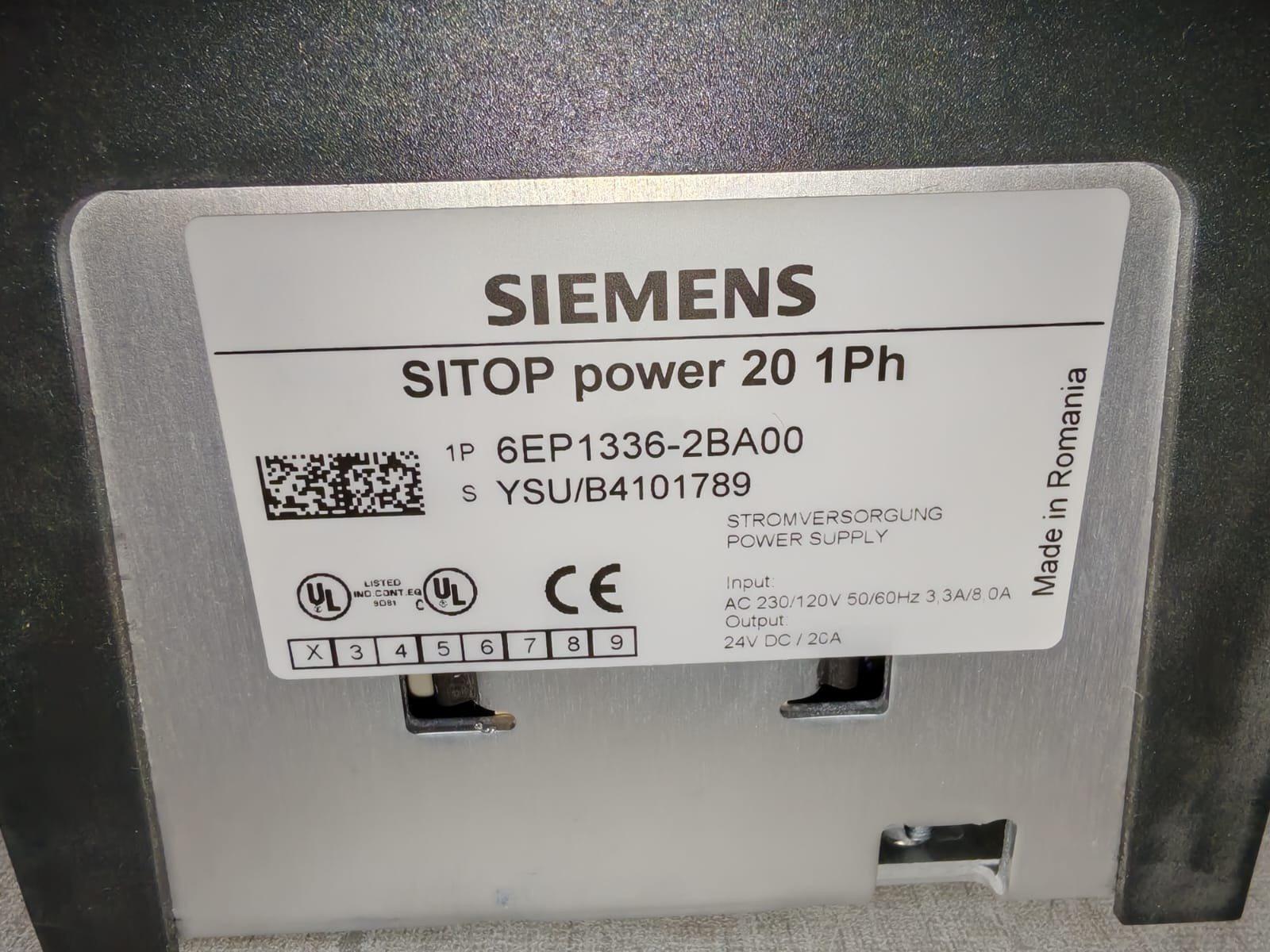 Siemens 6EP1336-2BA00 SIEMENS SITOP 6EP1336-2BA00 POWER SUPPLY 20 1PH 8