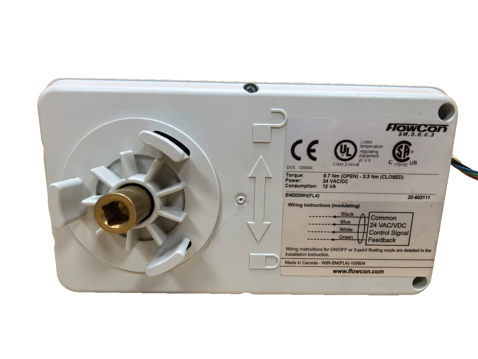 FLOWCON BM000MN FLOWCON SM.0.0.0.3 BM000MN(FL4) MODULATING ACTUATOR 24VAC/DC 3