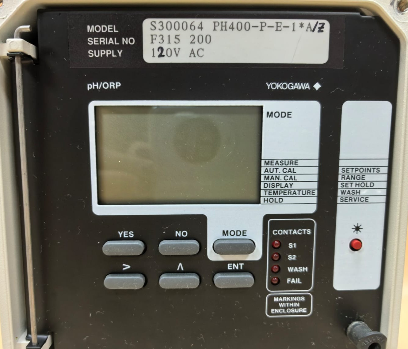 Yokogawa PH400-P-E-1 YOKOGAWA S300064 PH400-P-E-1*A/Z PH/ORP ANALYZER 4