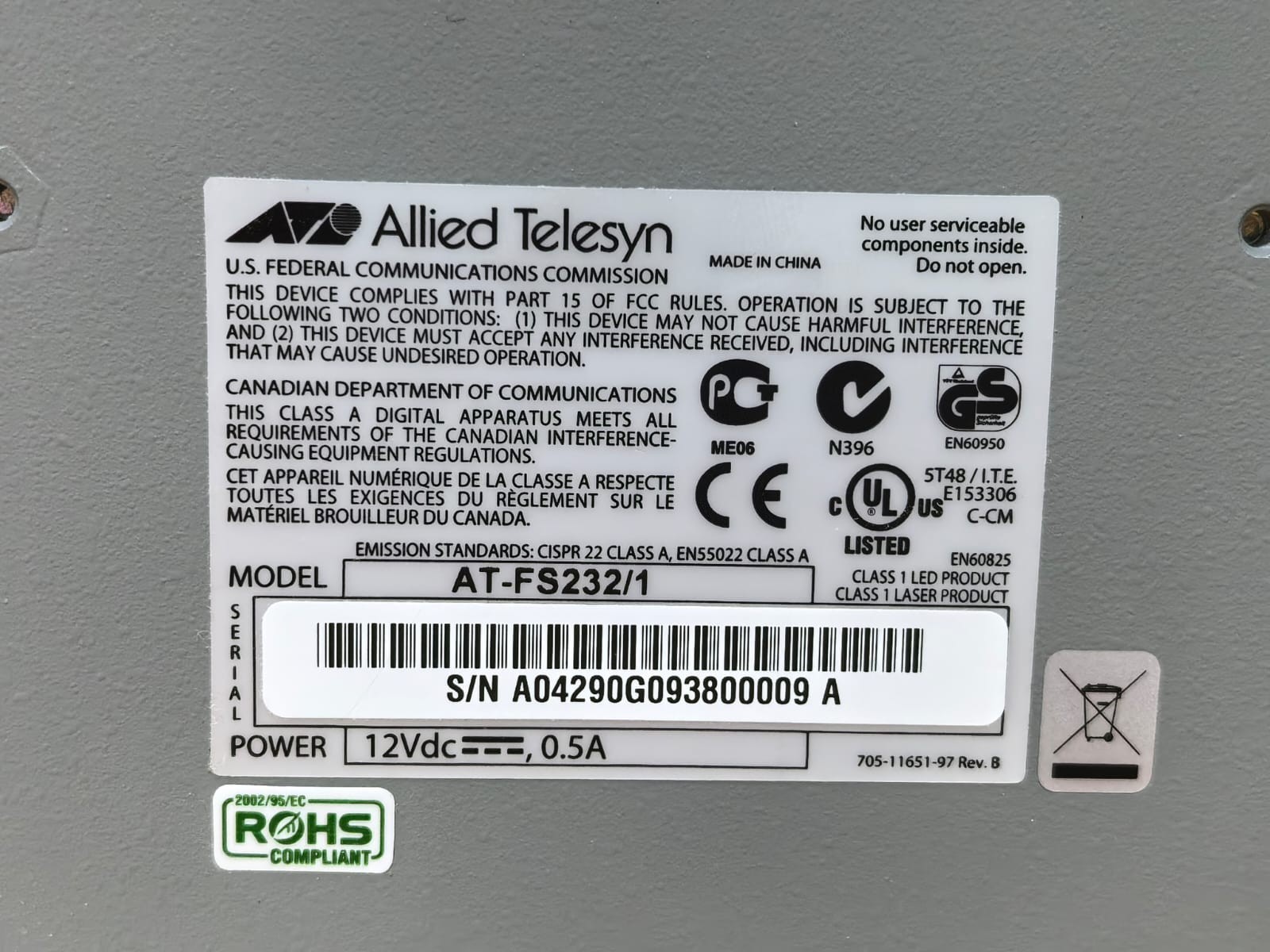 Allied telesyn AT-FS232/1 ALLIED TELESYN AT-FS232/1 BRIDGING CONVERTER 3
