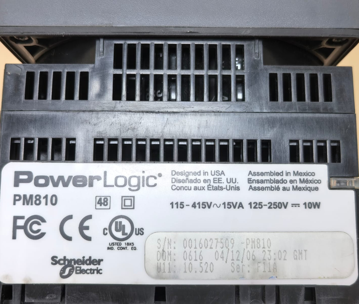 SCHNEIDER ELECTRIC PM800/PM810 SCHNEIDER ELECTRIC SQUARE D PM800/PM810 POWERLOGIC POWER METER 2