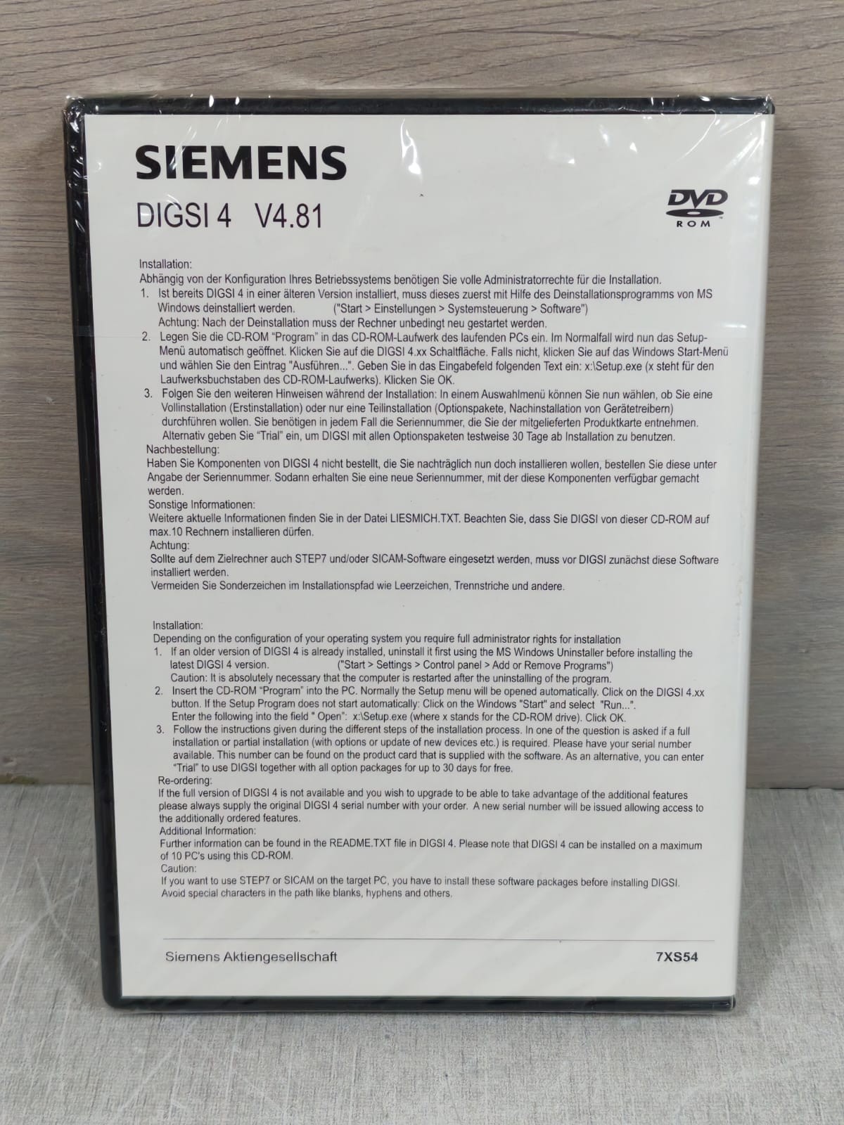 Siemens 1 1P7XS5490-0AA00 SIEMENS DIGSI 4 V4.81 1P7XS5490-0AA00 OPERATING PROGRAM FOR SIPROTEC RELAYS 3