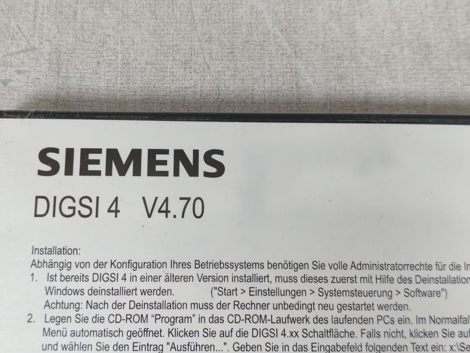 Siemens DIGSI 4 V4.70 1PC53207A 404D904 3 SIEMENS DIGSI 4 V4.70 1PC53207A 404D904 3 OPERATING PROGRAM FOR SIPROTEC RELAYS 6