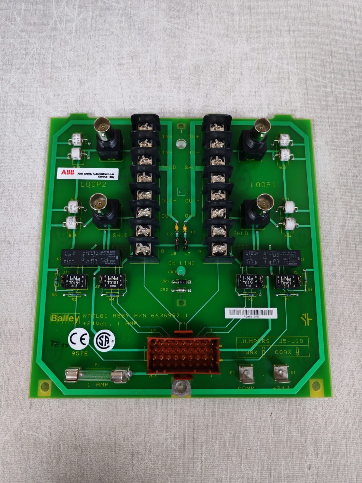 ABB NTCL01 ABB BAILEY NTCL01 ASSY 6636997L1 TERMINATION UNIT 24VDC 8