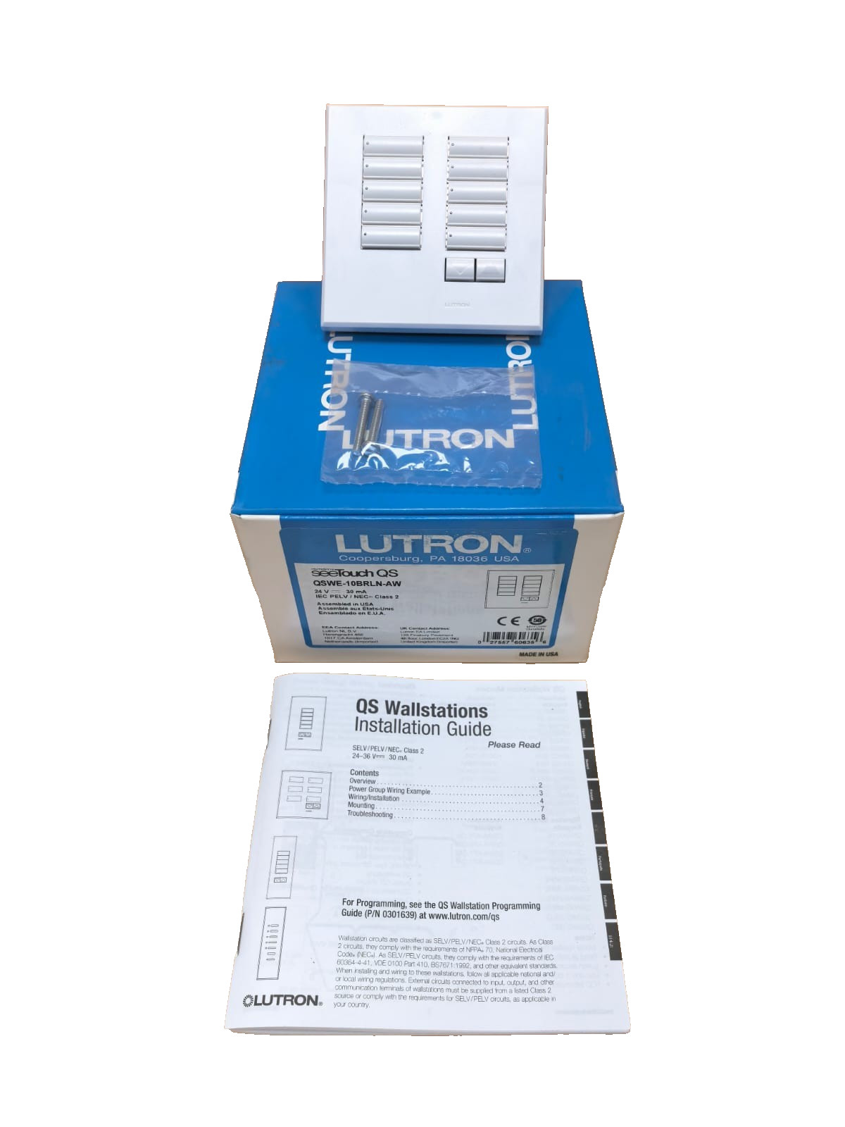 LUTRON QSWE-10BRLN-AW 10-BUTTON WALLSTATION