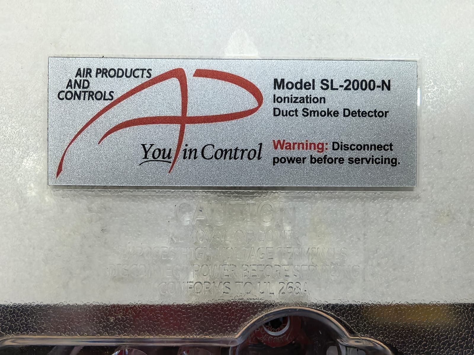 AIR PRODUCTS AND CONTROLS SL-2000-N AIR PRODUCTS AND CONTROLS SL-2000-N IONIZATION DUCT SMOKE DETECTOR 2