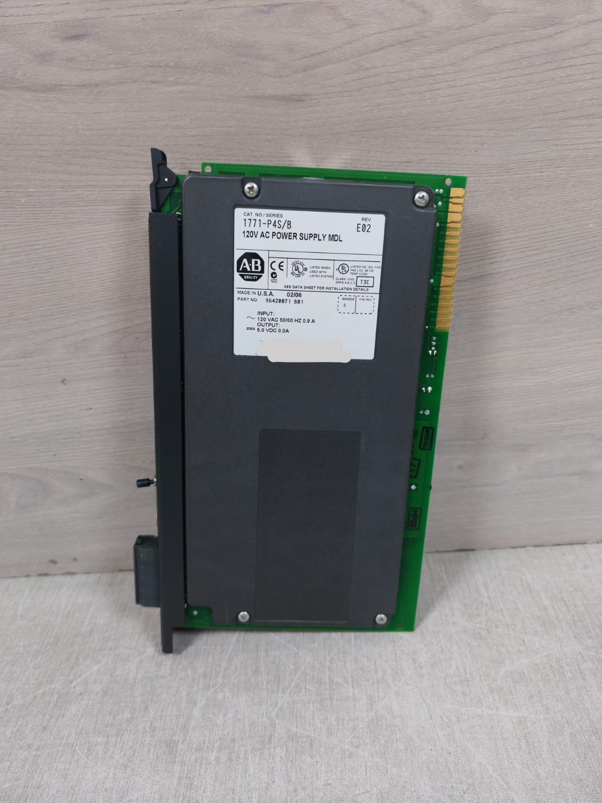 Allen-Bradley 96420071 B01 ALLEN BRADLEY 1771-P4S/B REV.E02 96420071 B01 120AC POWER SUPPLY MDL 6