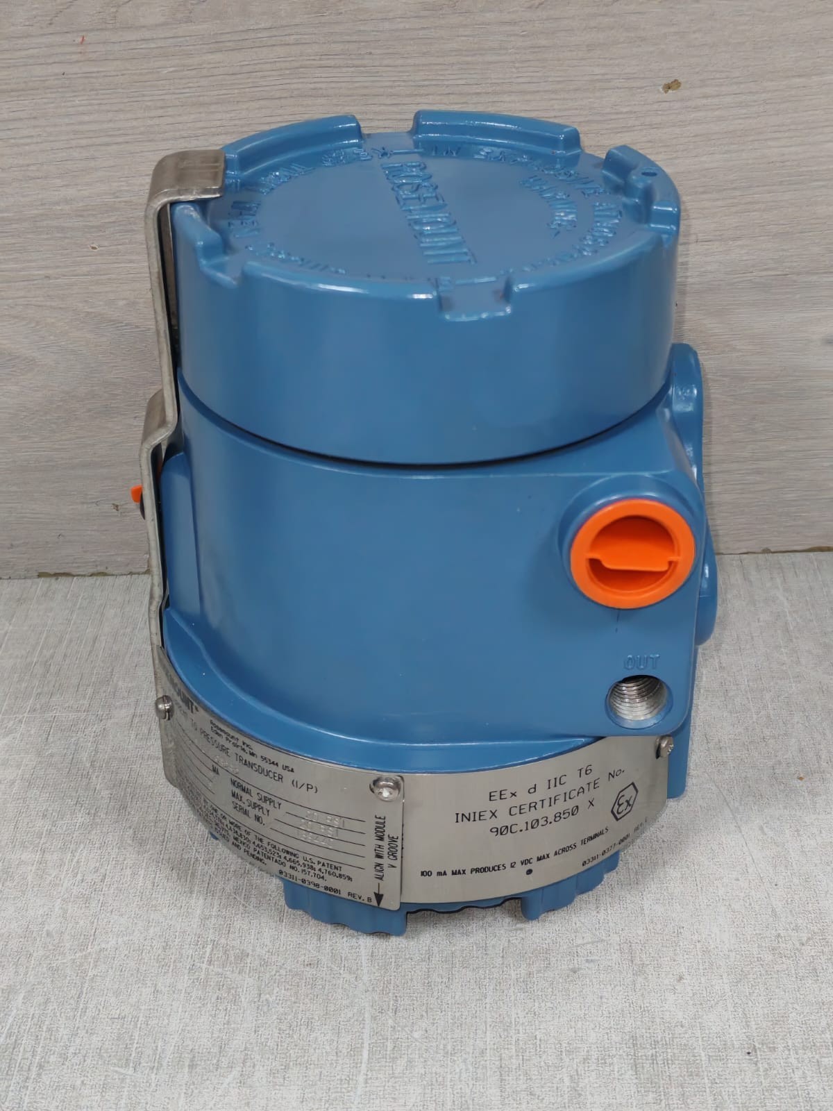 ROSEMOUNT ANALYTICAL 3311DS3J1E9B2F2 ROSEMOUNT ANALYTICAL 3311 / 3311DS3J1E9B2F2 CURRENT TO PRESSURE TRANSDUCER 100MA 3