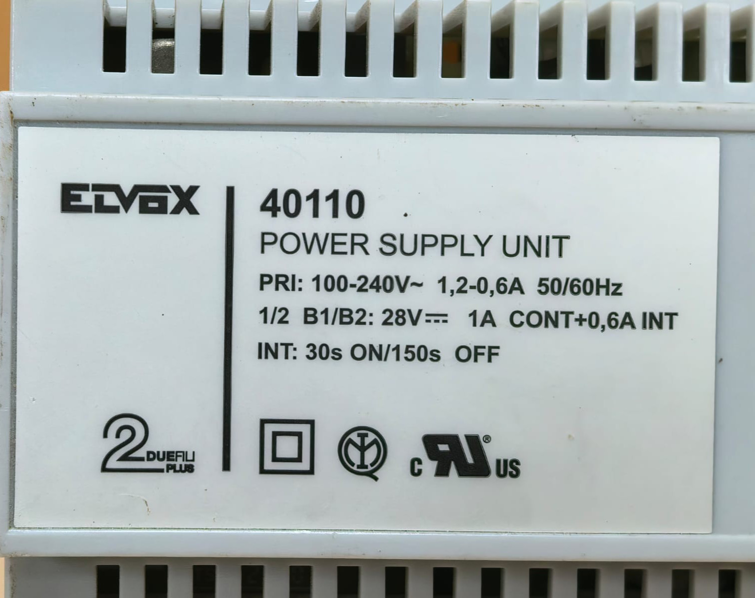 ELVOX 40110 ELVOX 40110 POWER SUPPLY UNIT 100-240V 3