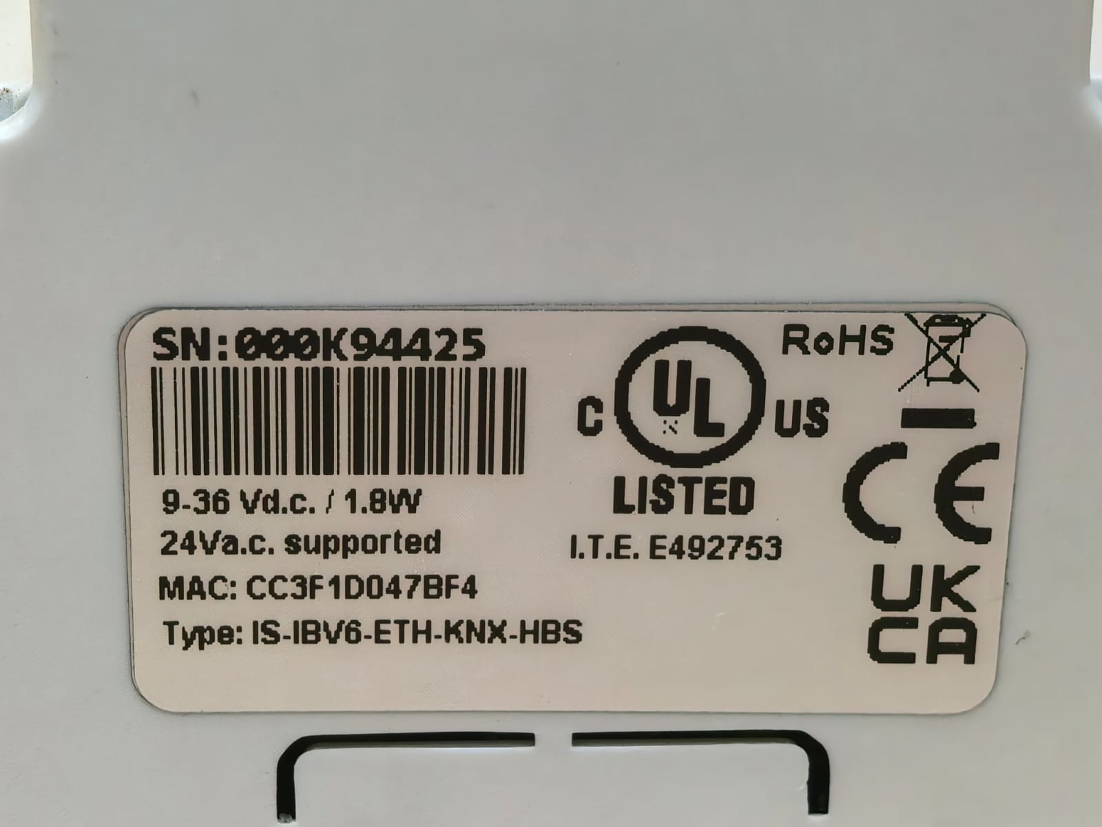 INTESIS INKNXHIT016O000 INTESIS BY HMS NETWORKS IS-IBV6-ETH-KNX-HBS /INKNXHIT016O000 3