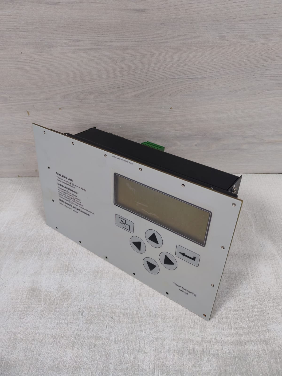 ASCO 607622 REV. M ASCO 5220 SERIES P/N 607622 REV. M POWER MONITORING CENTER 8