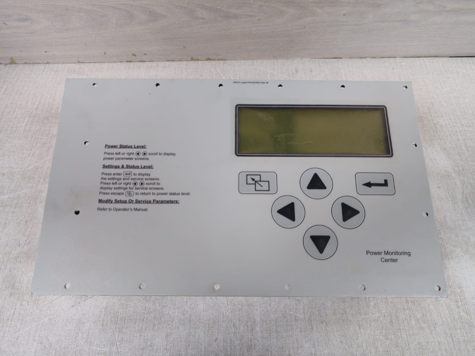 ASCO 607622 REV. M ASCO 5220 SERIES P/N 607622 REV. M POWER MONITORING CENTER 9