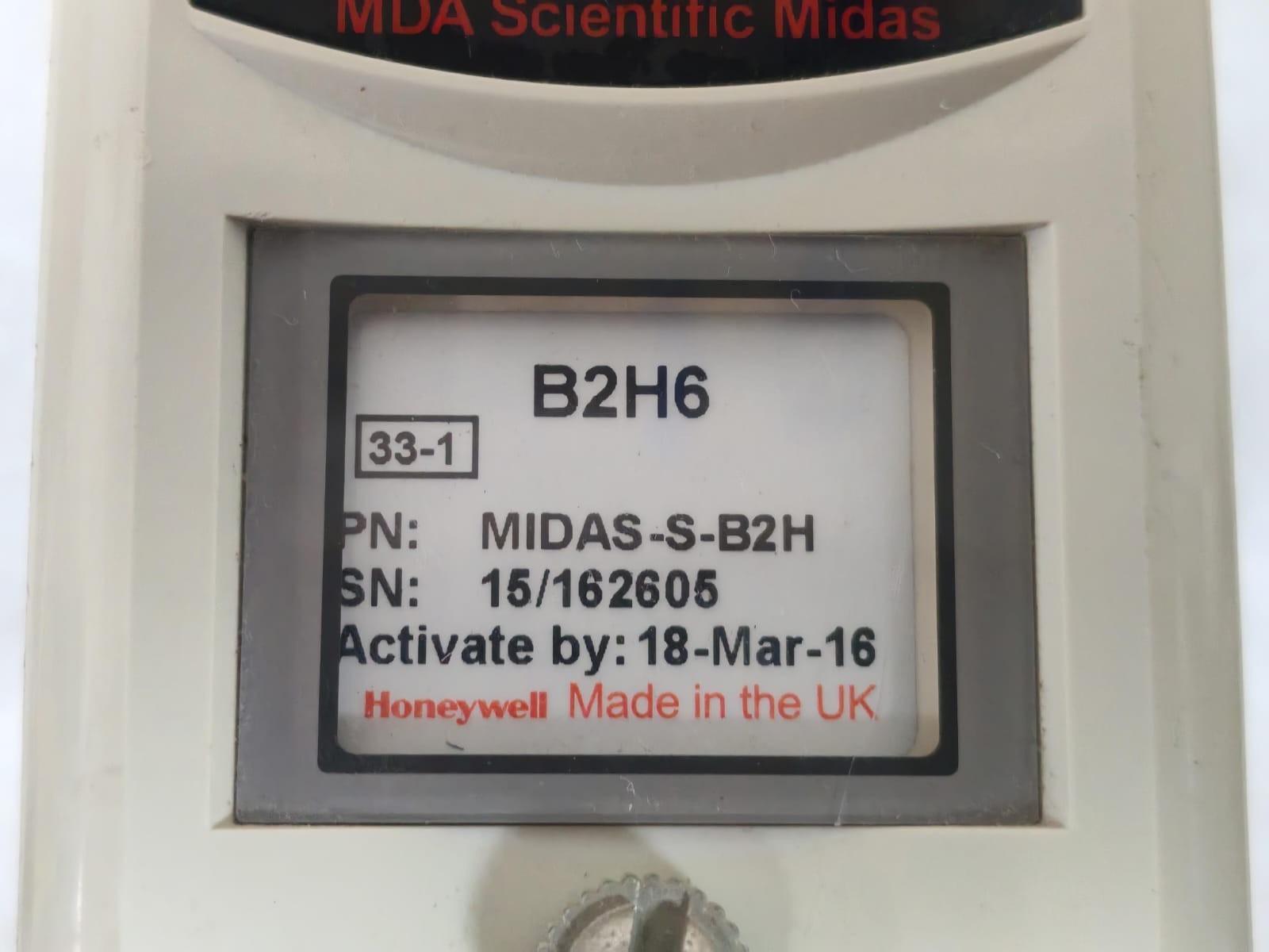 Honeywell MIDAS-S-B2H HONEYWELL B2H6 MIDAS-S-B2H GAS DETECTOR 5