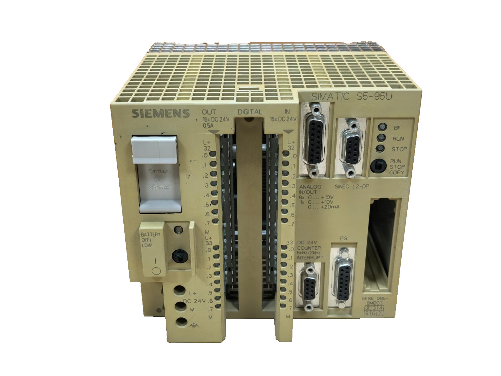 Siemens 6ES5 095-8MD03 SIEMENS 6ES5 095-8MD03 SIMATIC S5 COMPACT CONTROLLER 3
