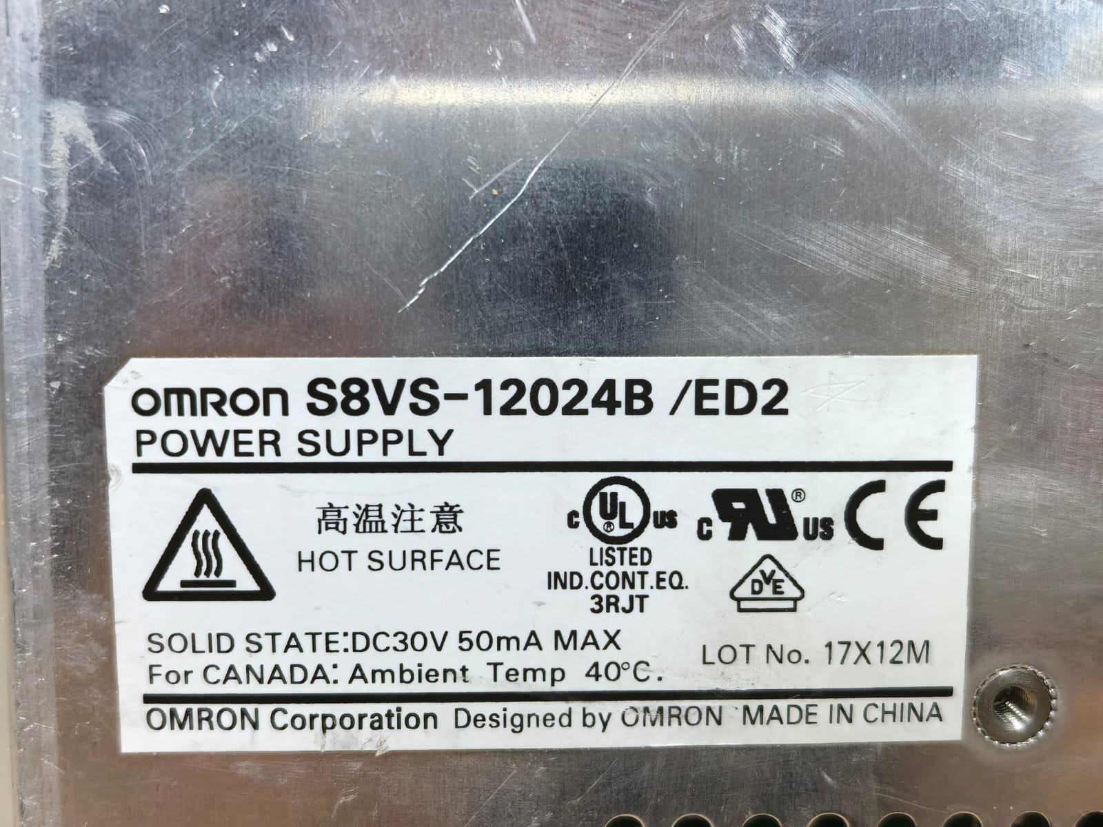 Omron S8VS-12024B/ED2 OMRON S8VS-12024B/ED2 POWER SUPPLY 4