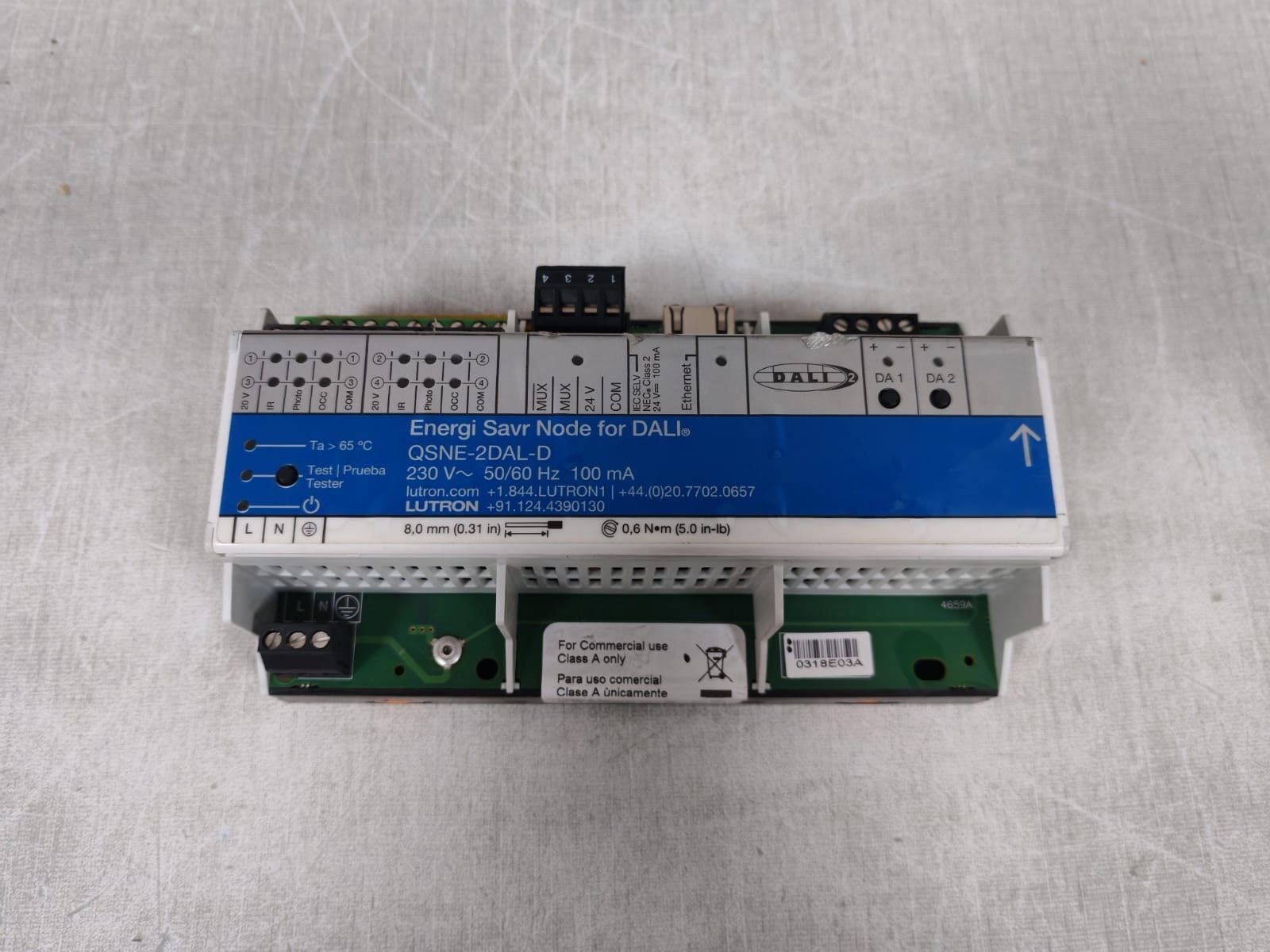 Lutron QSNE-2DAL-D LUTRON QSNE-2DAL-D ENERGI SAVR NODE FOR DALI 230V-50/60 HZ 8