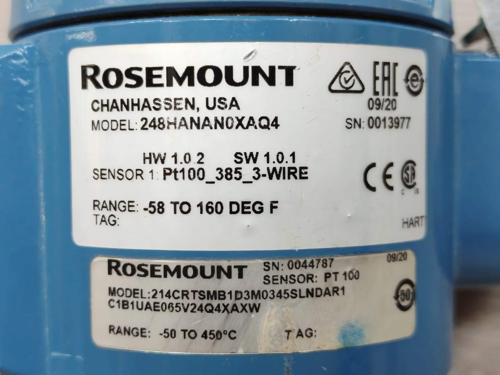 248HANAN0XAQ4 HW1.0.2 SW.0.1 248HANAN0XAQ4 ROSEMOUNT 248HANAN0XAQ4 HW1.0.2 SW1.0.1 TEMPERATURE TRANSMITTER 7