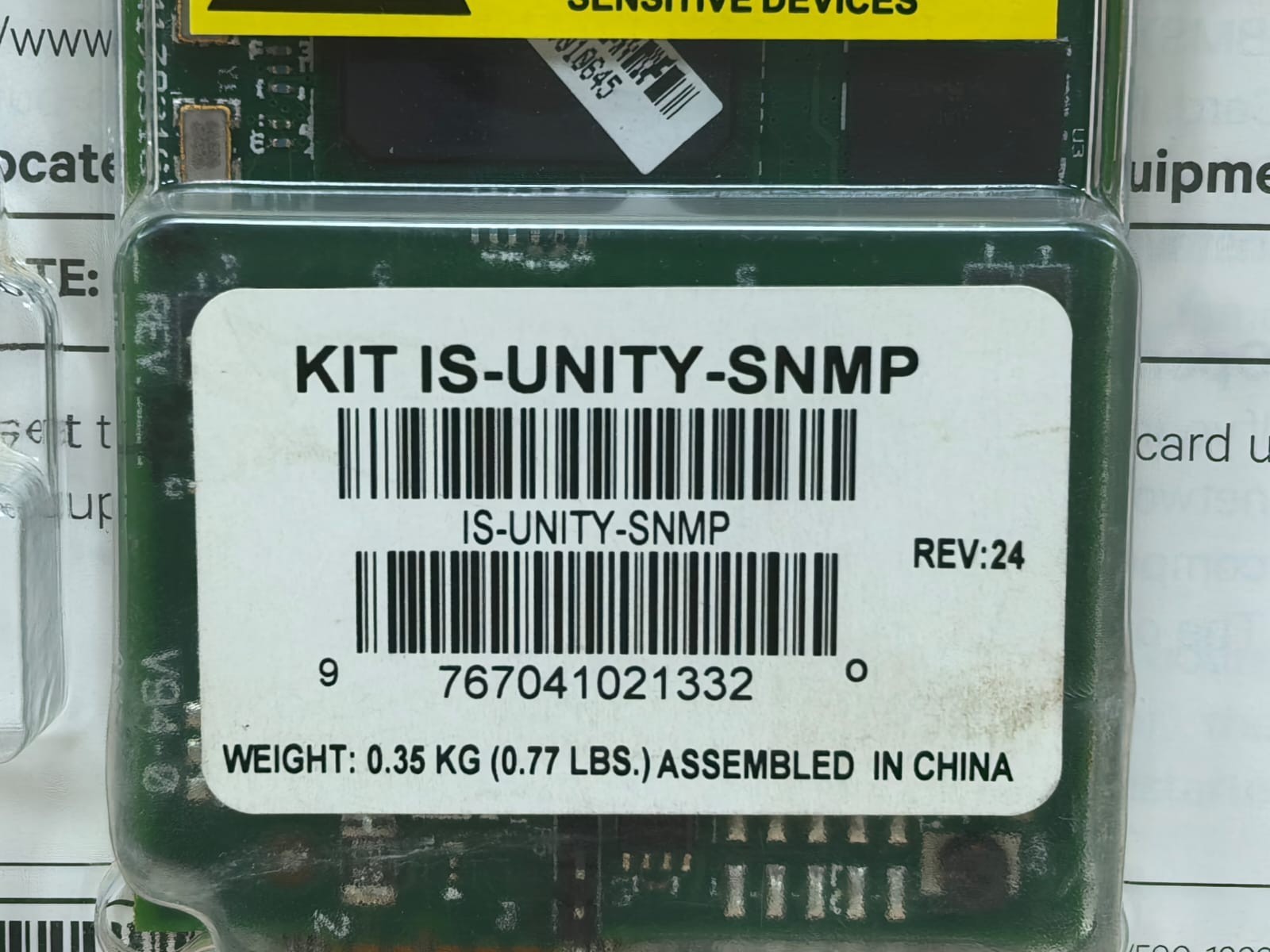 VERTIV LIEBERT 417831G/4 REV.24 VERTIV LIEBERT IS-UNITY-SNMP 417831G/4 REV.24 COMMUNICATION CARD 3