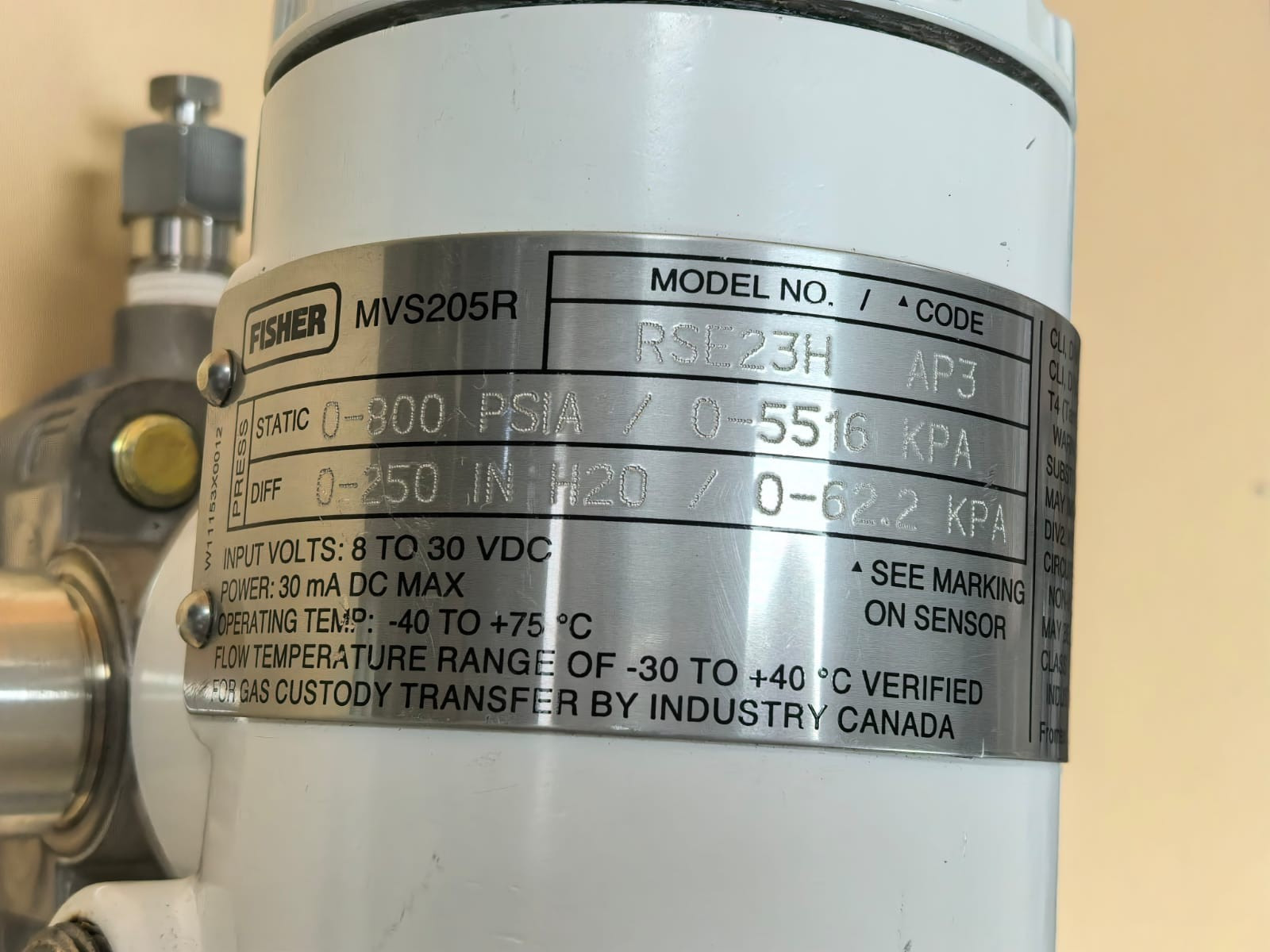 Fisher MVS205R FISHER MVS205R MULTI-VARIABLE SENSOR RSE23H AP3 4